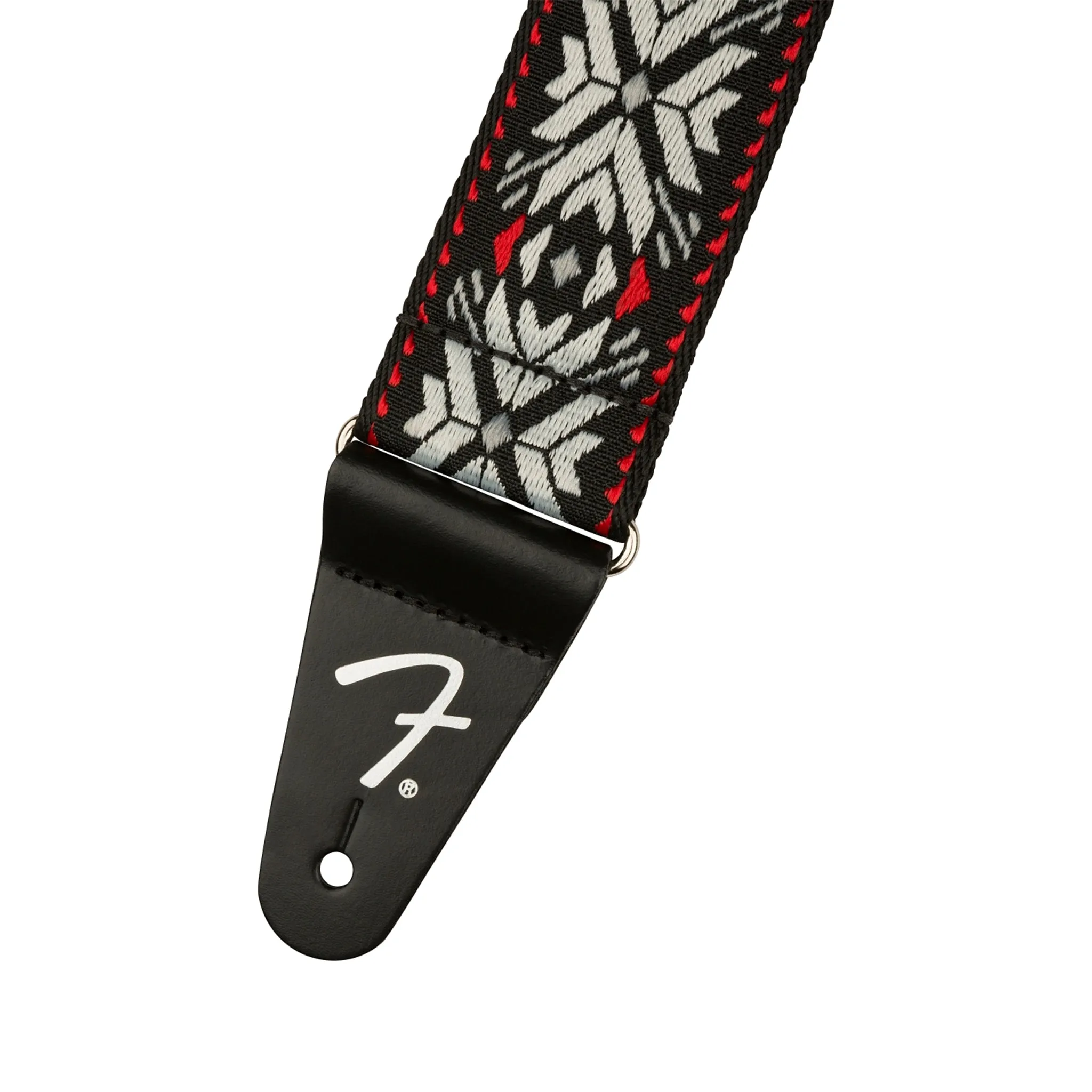 Fender Pasadena Woven Guitar Strap, Red Snowflake