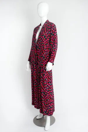 Floral Silk Jacket & Pant Lounge Set