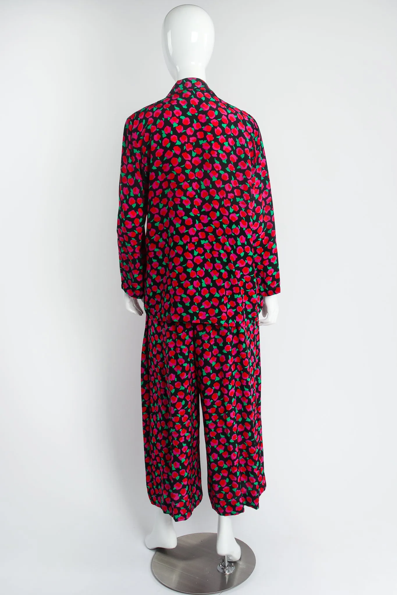 Floral Silk Jacket & Pant Lounge Set