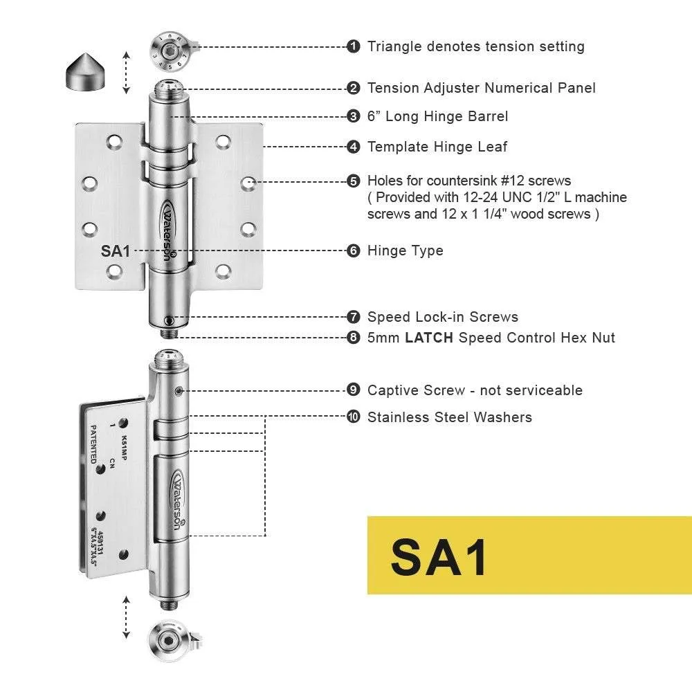 Gate Door Hinges | Self Closing | 7ft | Heavy Gate | K51MP-C3 | 3 Pack