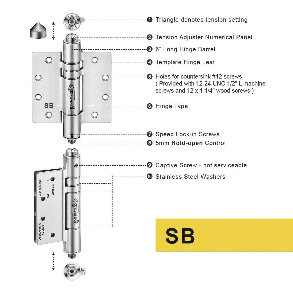 Gate Door Hinges | Self Closing | 7ft | Heavy Gate | K51MP-C3 | 3 Pack