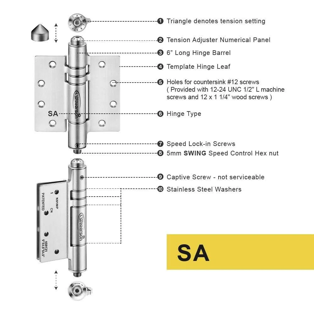 Gate Door Hinges | Self Closing | 7ft | Heavy Gate | K51MP-C3 | 3 Pack