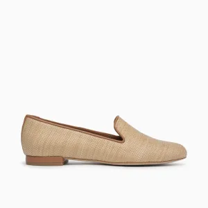 Gatsby Beige Raffia Flat