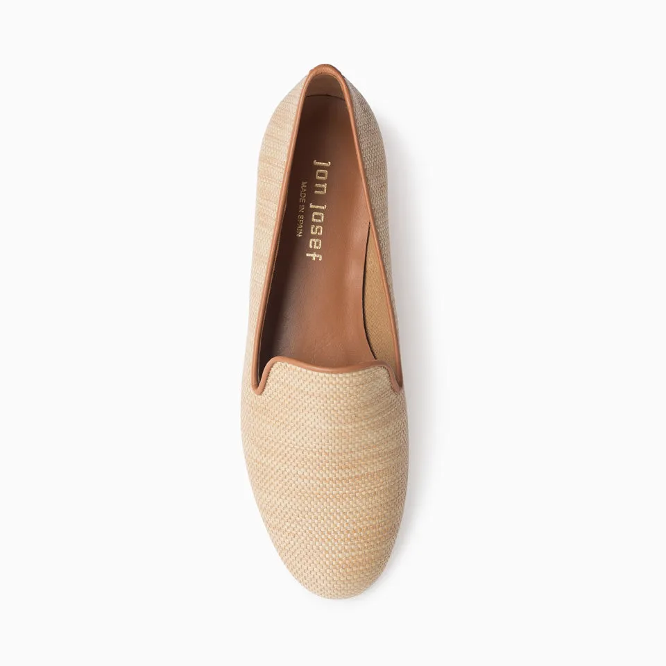 Gatsby Beige Raffia Flat