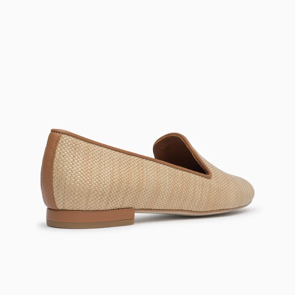 Gatsby Beige Raffia Flat