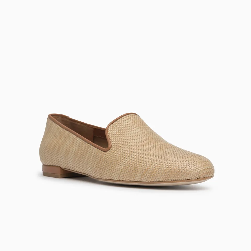 Gatsby Beige Raffia Flat