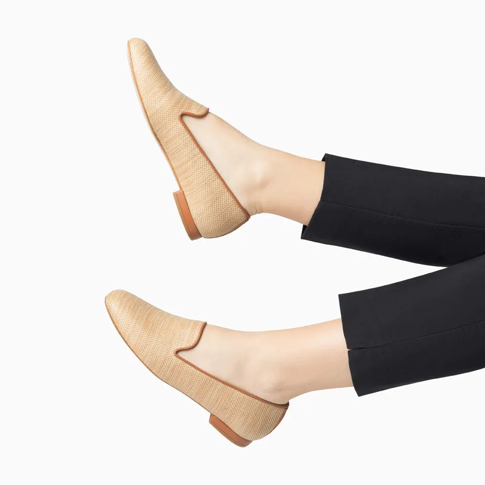 Gatsby Beige Raffia Flat