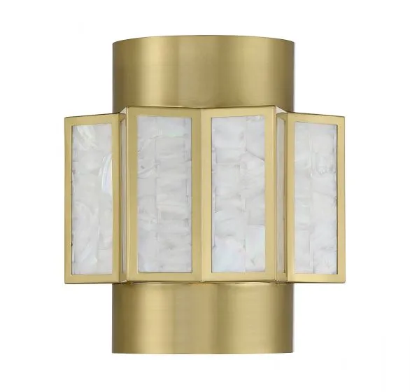 GIDEON 2-LIGHT WALL SCONCE, WARM BRASS