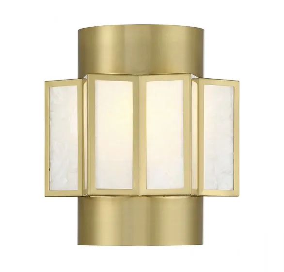 GIDEON 2-LIGHT WALL SCONCE, WARM BRASS
