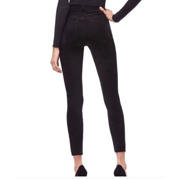 Good American Good Legs Suede Like Black Skinny Jeans Sz 4/27