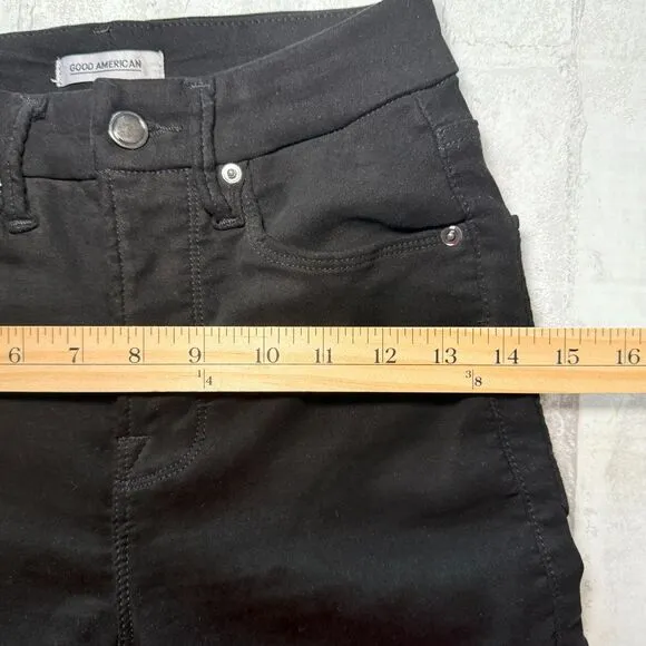 Good American Good Legs Suede Like Black Skinny Jeans Sz 4/27