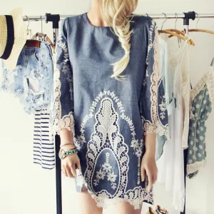 Greek Isles Chambray Dress (wholesale)