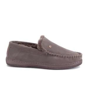 'Grizzly Suede' men's warmlined home slipper - Grey