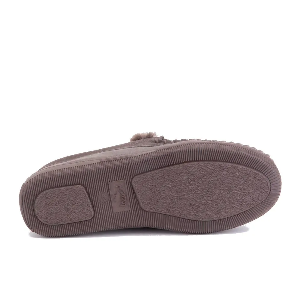 'Grizzly Suede' men's warmlined home slipper - Grey