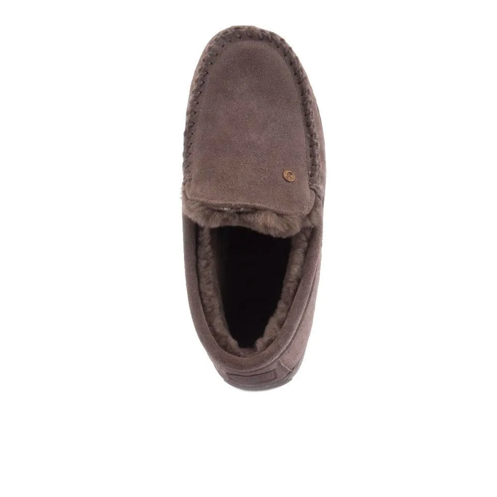 'Grizzly Suede' men's warmlined home slipper - Grey