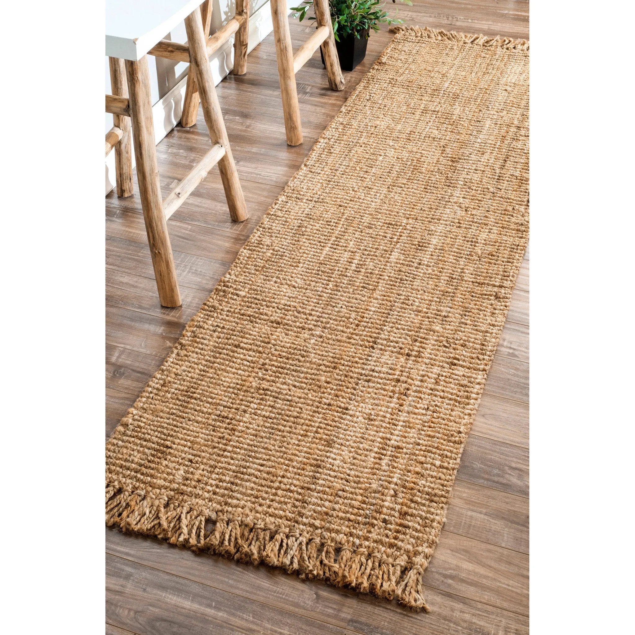 HAND WOVEN CHUNKY LOOP JUTE BLUE