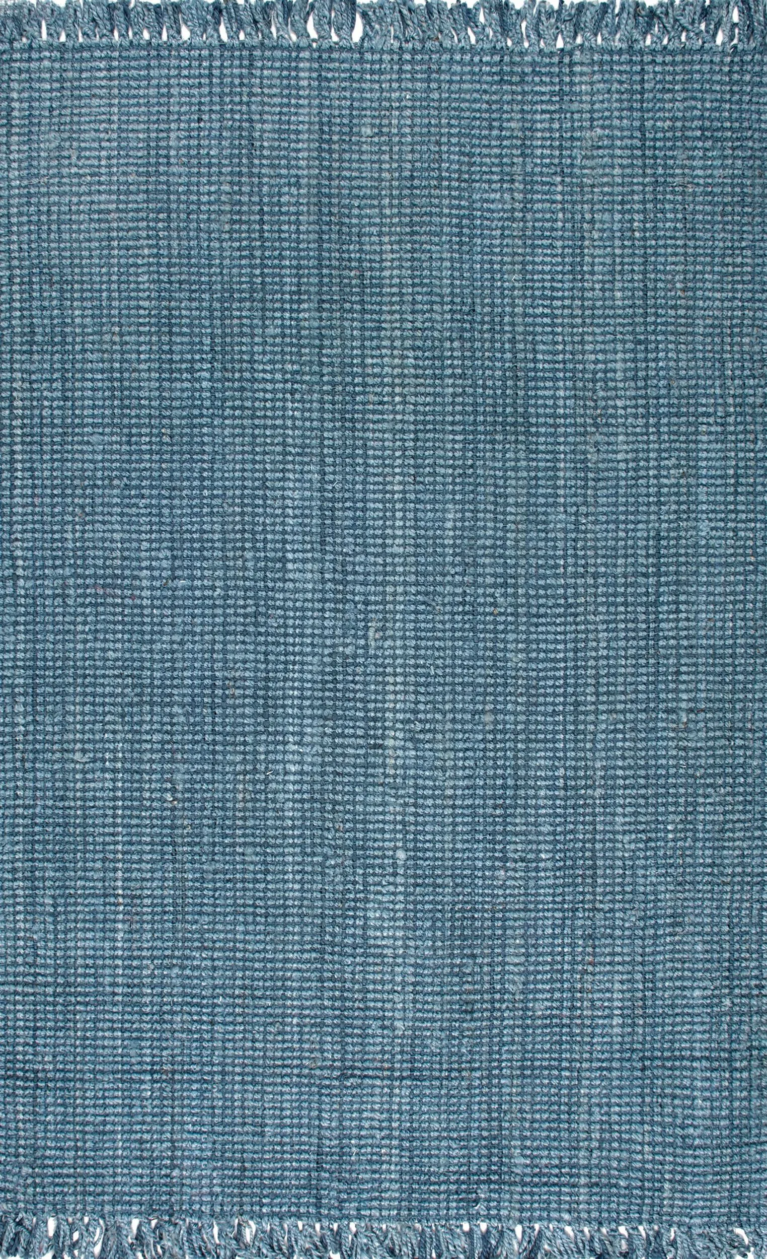 HAND WOVEN CHUNKY LOOP JUTE BLUE