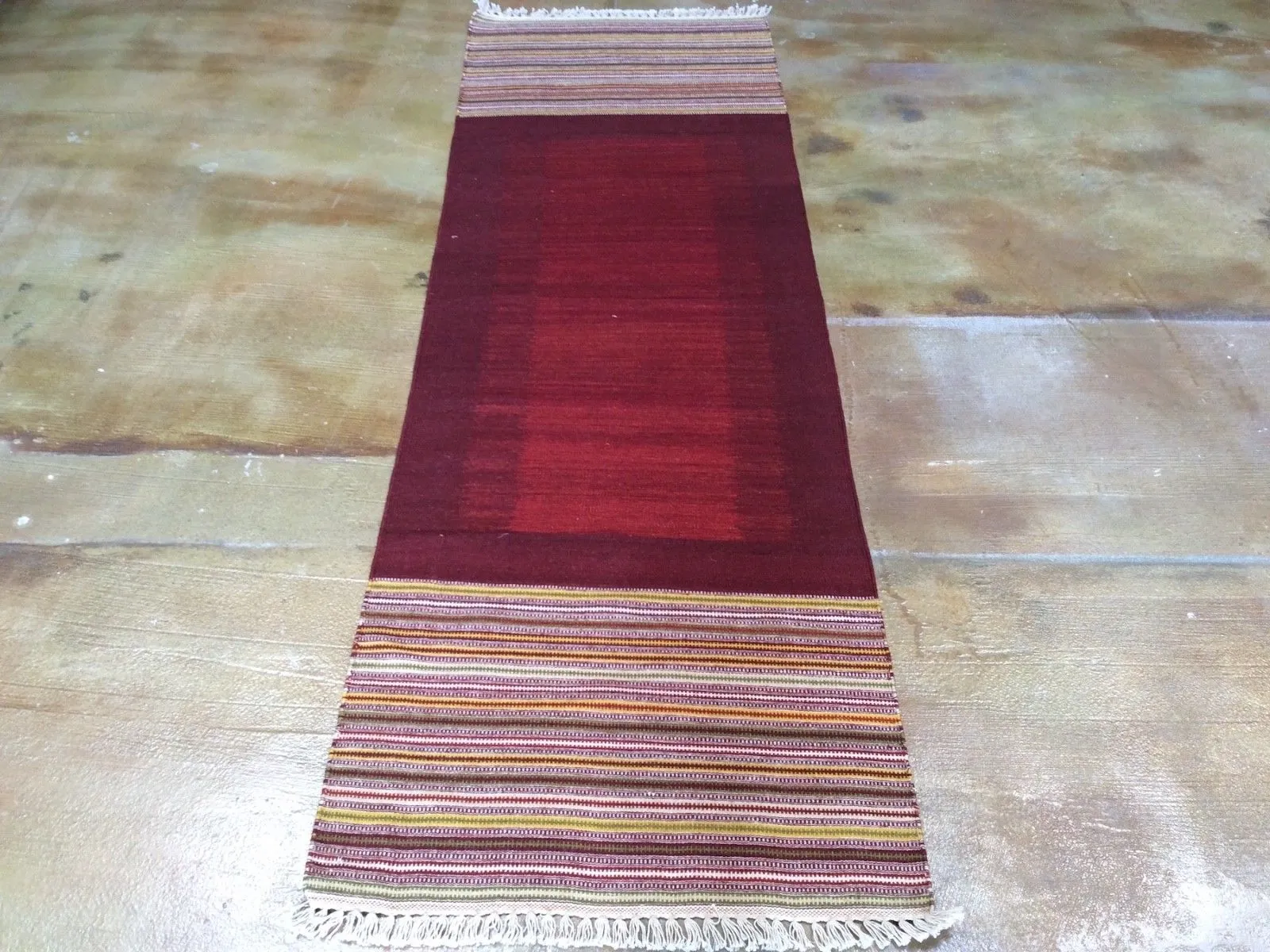Hand-Woven Flatweave Reversible Kilim Handmade 100% Wool Rug (Size 2.8 X 8.3) Brrsf-1452