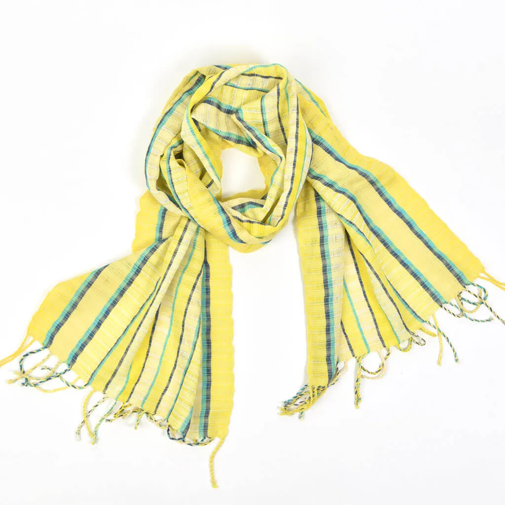 Hand Woven Fringed Scarf | Sunny Day