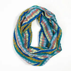 Hand Woven Infinity Scarf | Teal Earthtone