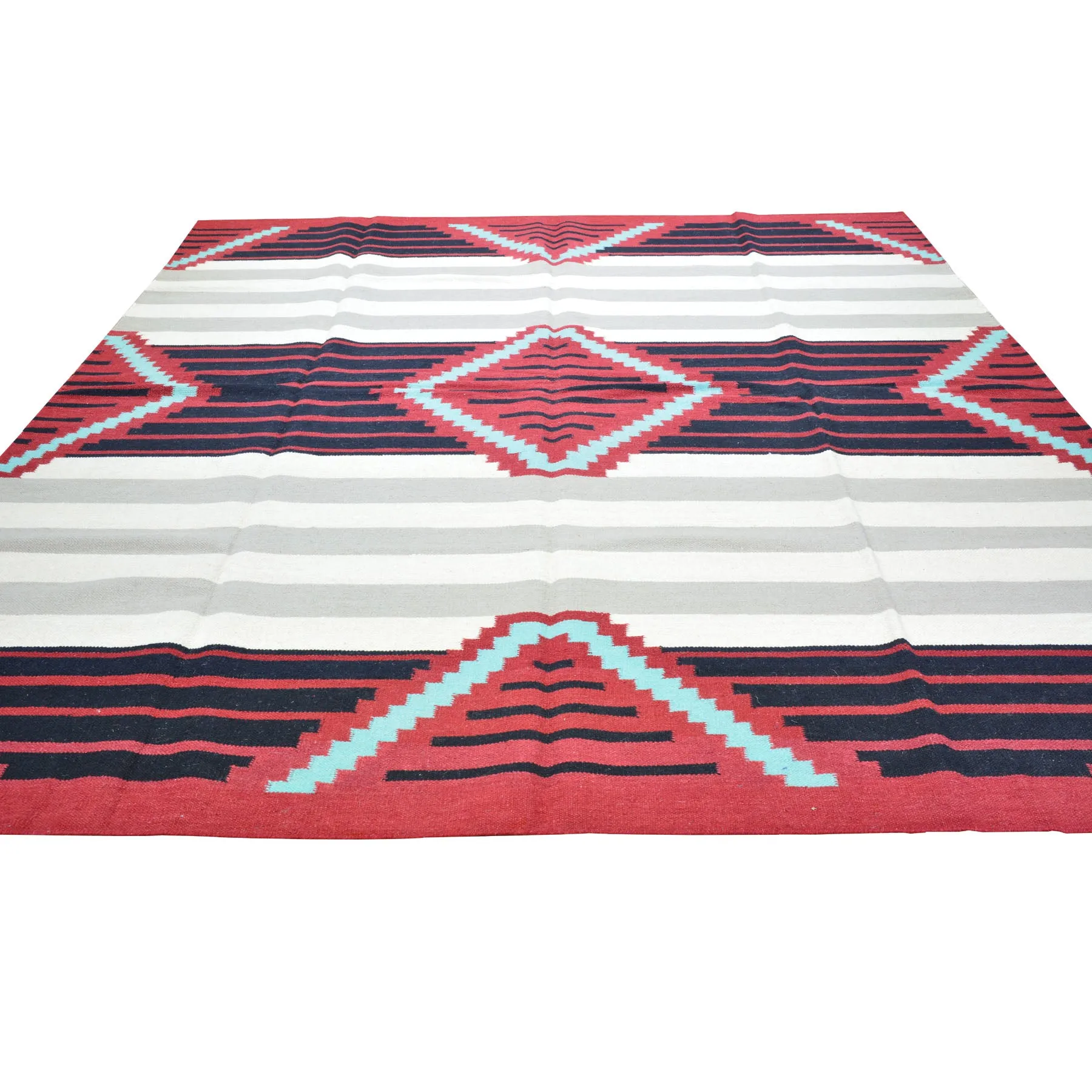 Hand-Woven Reversible Navajo Style Handmade Wool Rug (Size 7.9 X 9.9) Cwral-8202