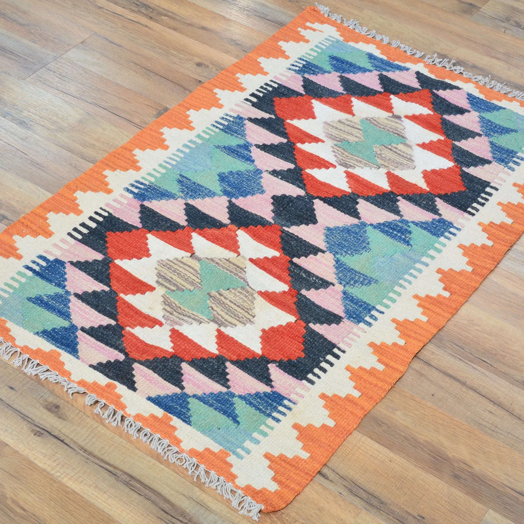 Hand-Woven Reversible Tribal Kilim Handmade Wool Rug (Size 2.1 X 3.1) Cwral-9402