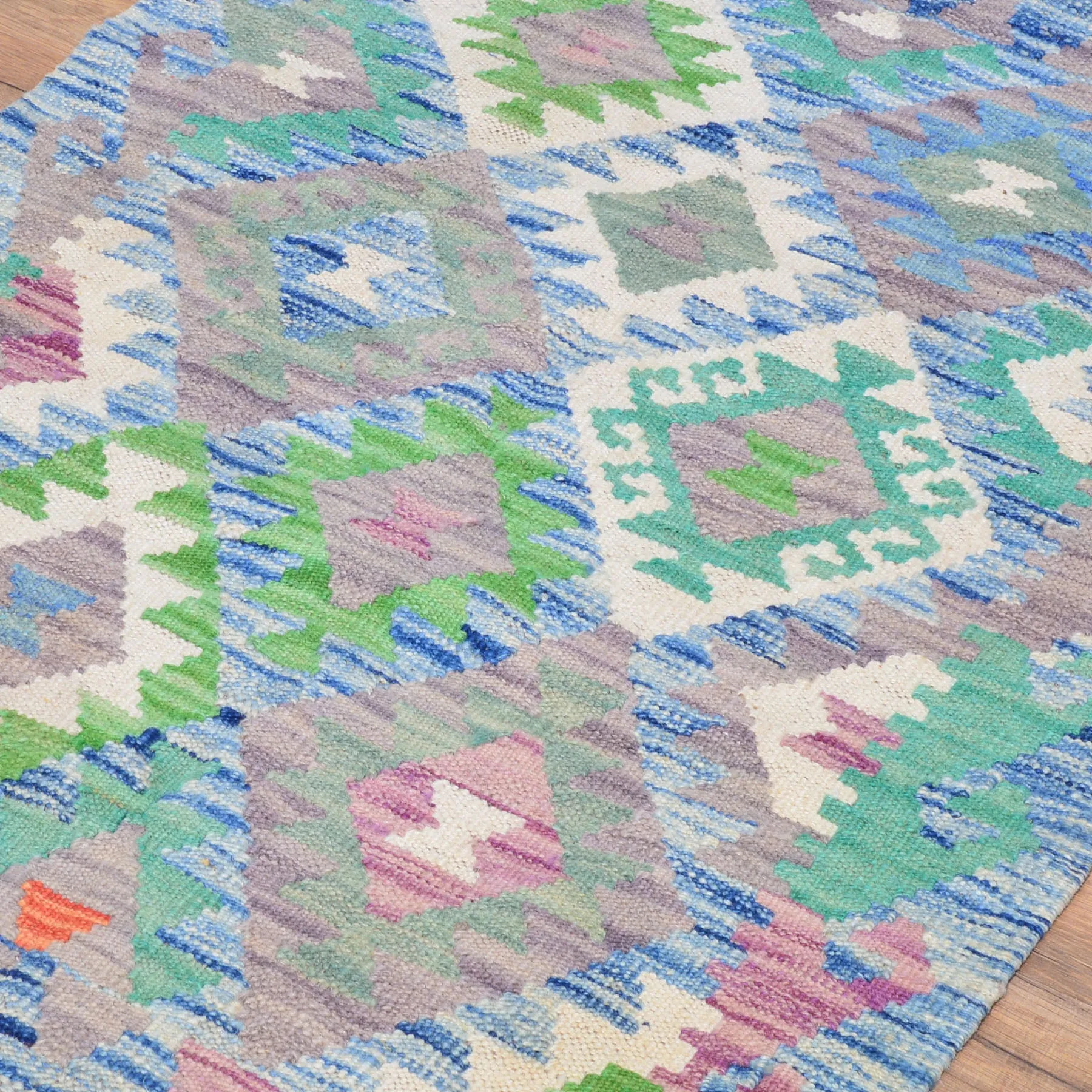 Hand-Woven Reversible Tribal Kilim Handmade Wool Rug (Size 2.3 X 2.10) Cwral-9423
