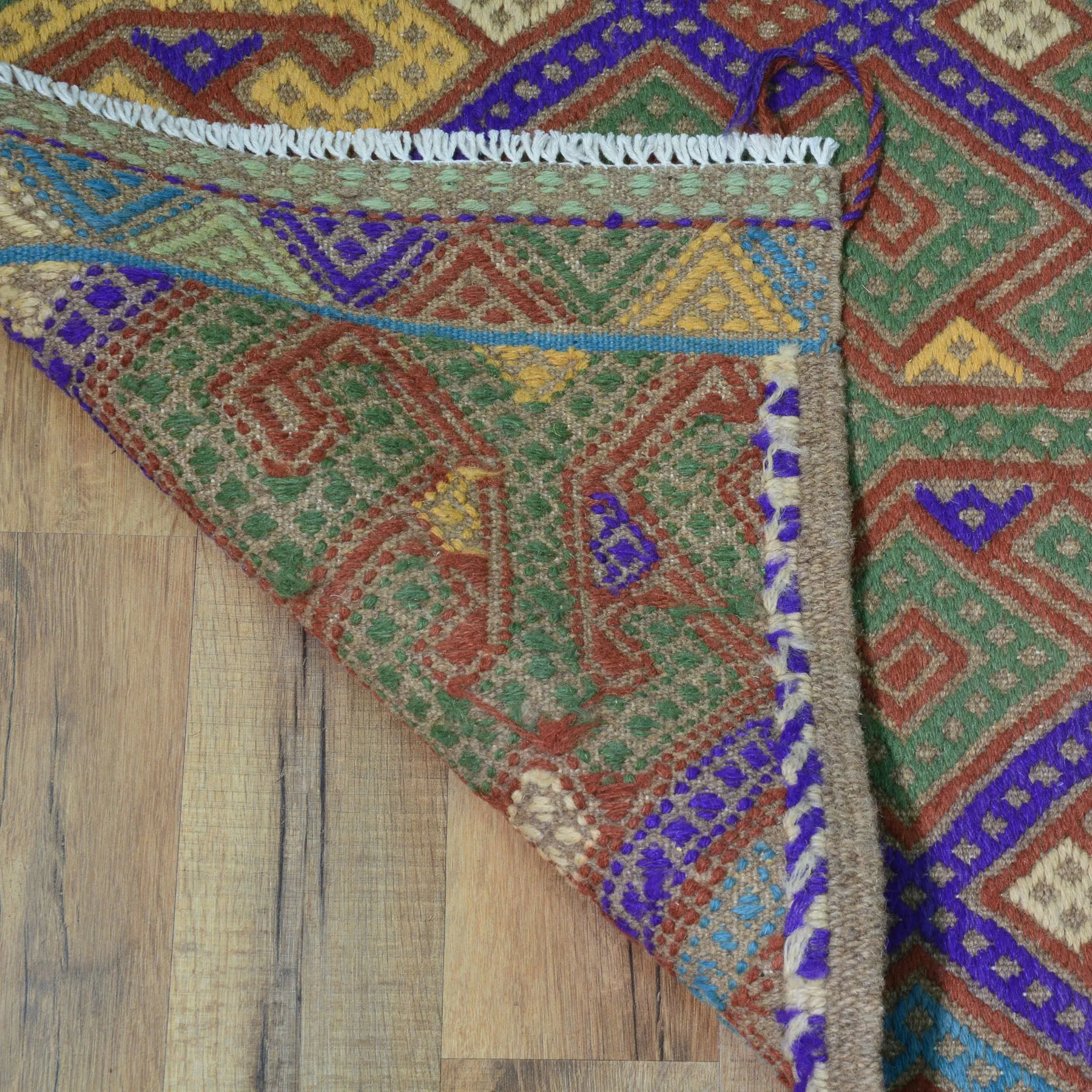 Hand-Woven Tribal Olami Sumak Wool Oriental Kilim Handmade Rug (Size 2.0 X 6.6) Cwral-10284
