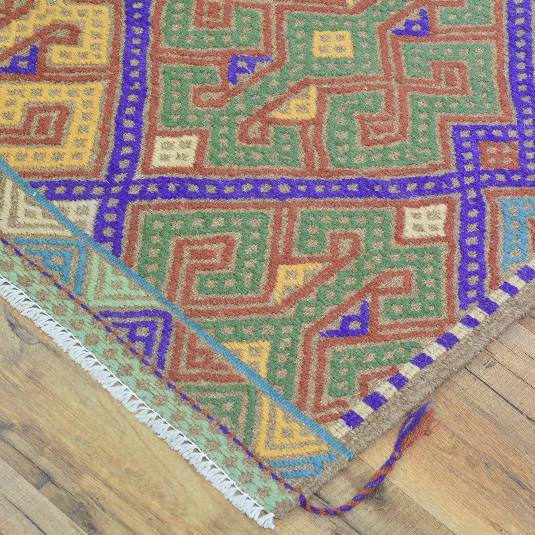 Hand-Woven Tribal Olami Sumak Wool Oriental Kilim Handmade Rug (Size 2.0 X 6.6) Cwral-10284