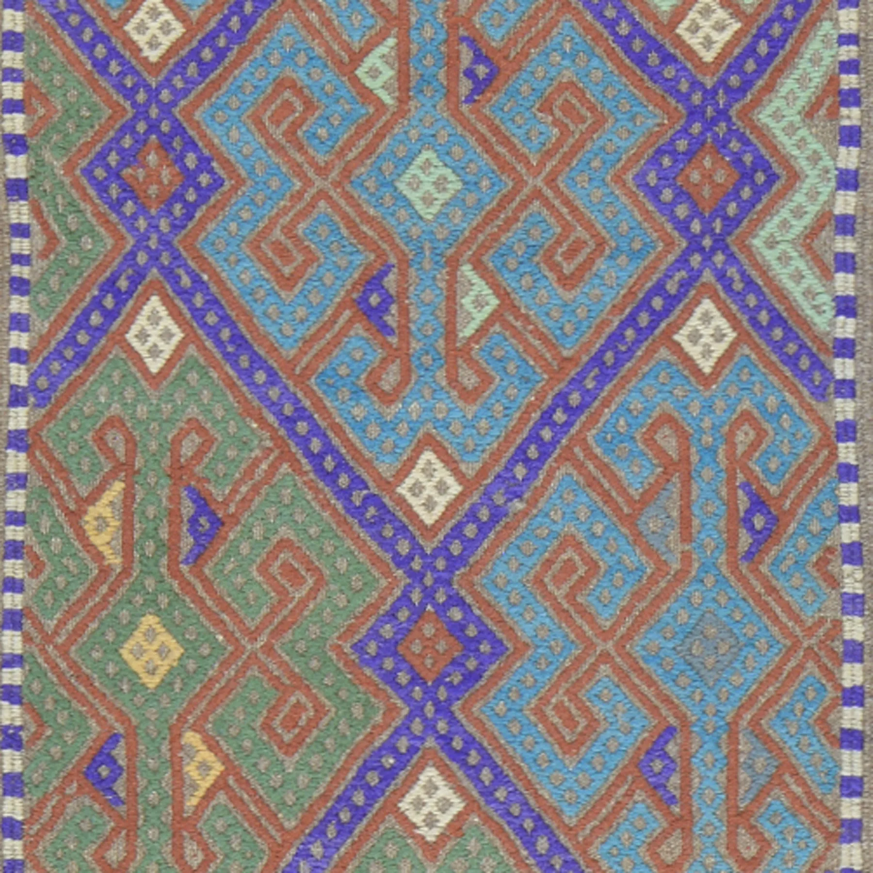 Hand-Woven Tribal Olami Sumak Wool Oriental Kilim Handmade Rug (Size 2.0 X 6.6) Cwral-10284
