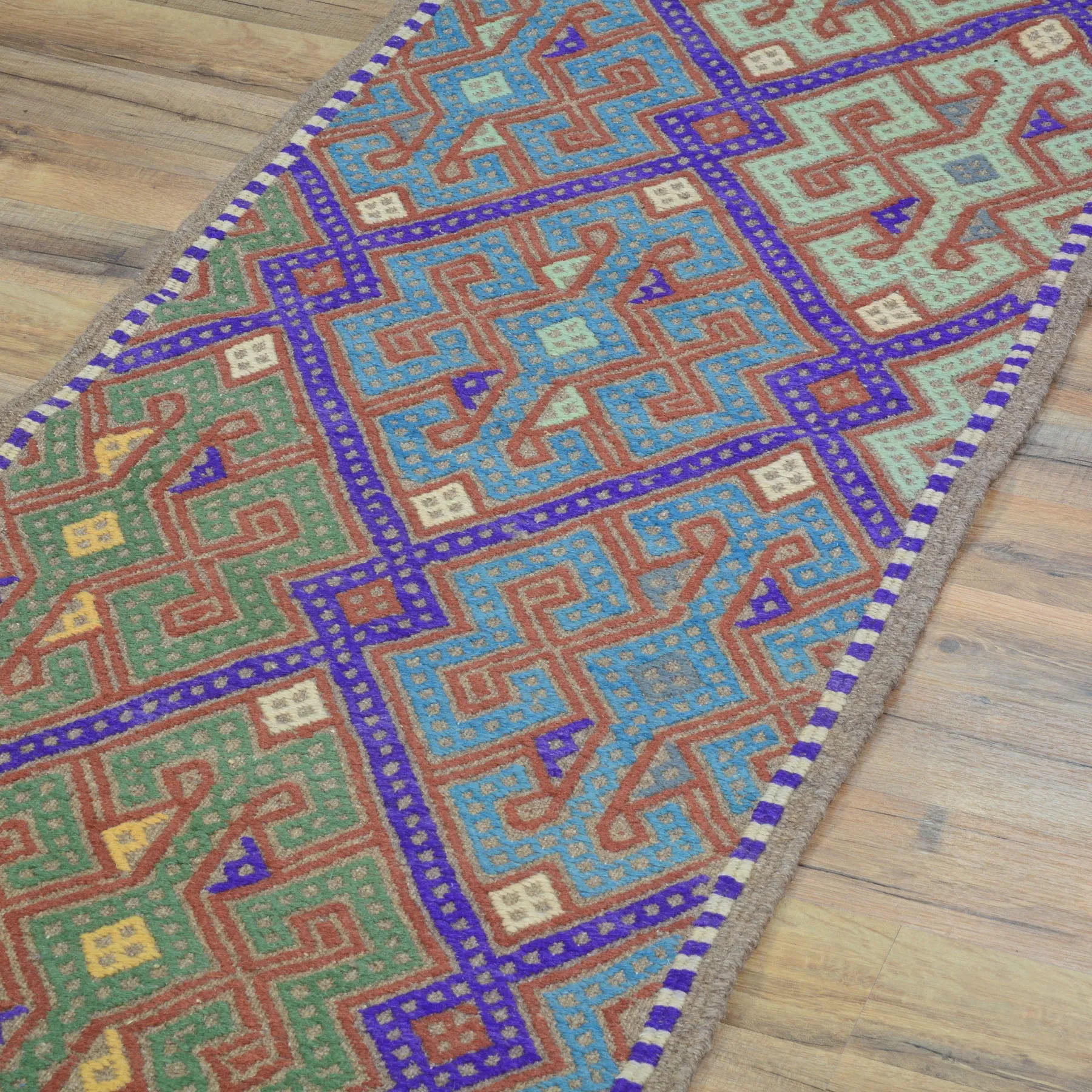 Hand-Woven Tribal Olami Sumak Wool Oriental Kilim Handmade Rug (Size 2.0 X 6.6) Cwral-10284
