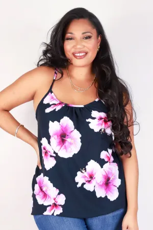 HIBISCUS SPAGHETTI STRAP TOP