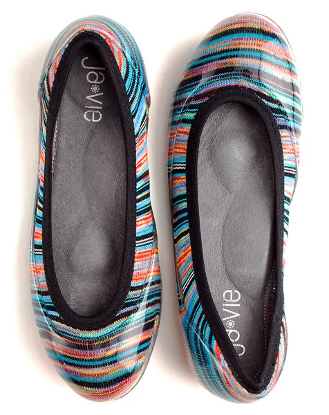 ja-vie fiesta stripe jelly flats shoes