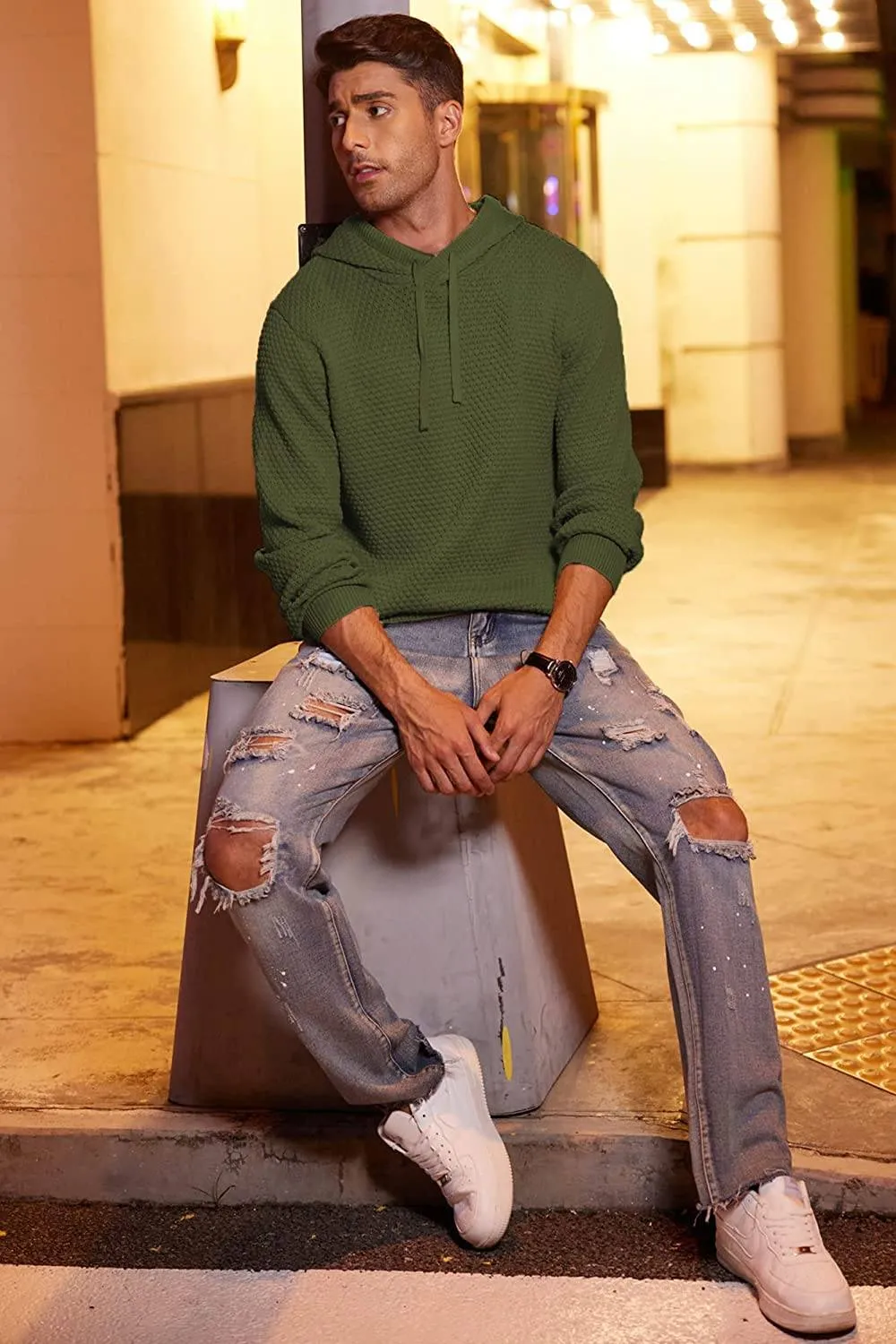 Knitted Thick Warm Hooded Pullover Sweater (Us Only)