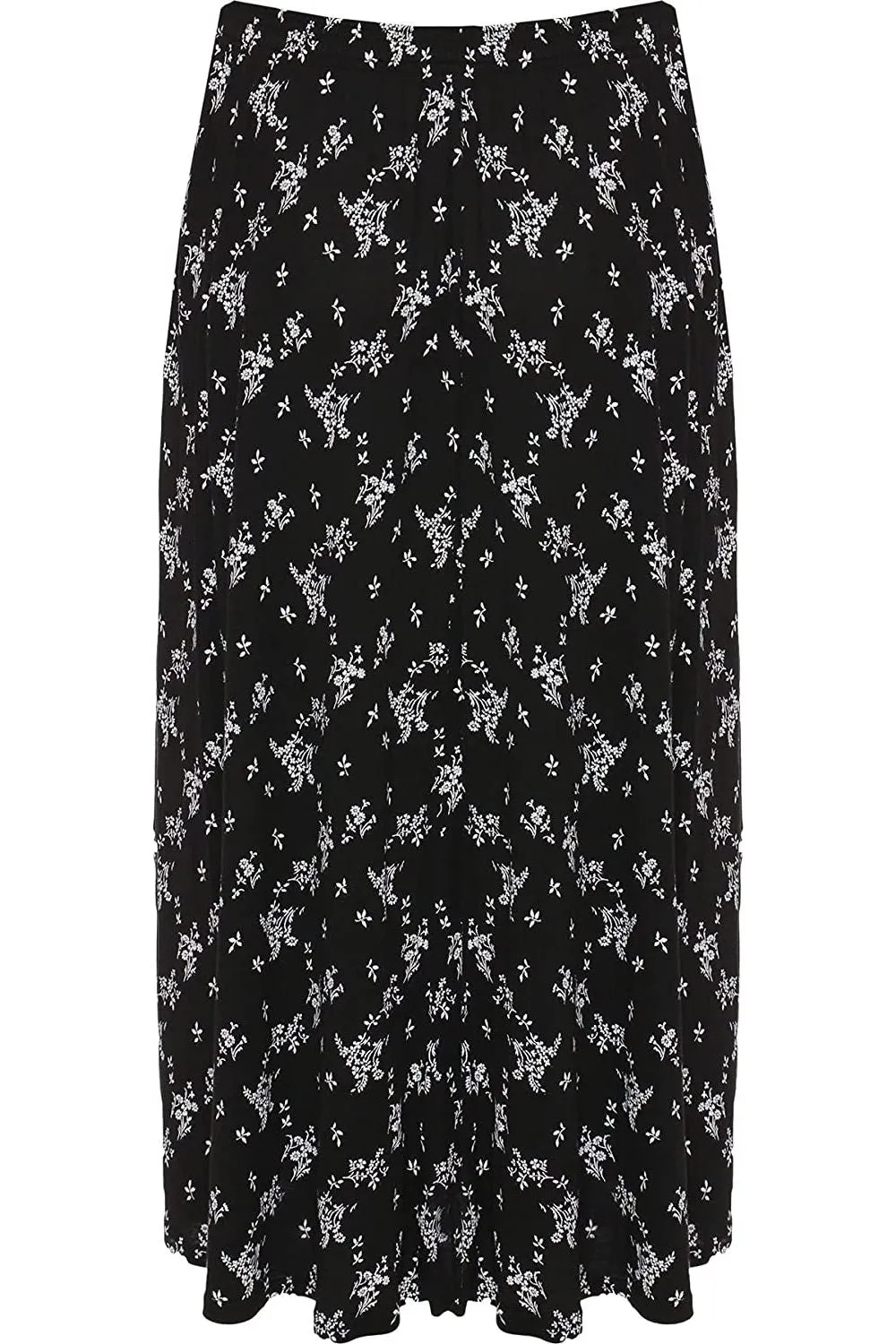 Leafy Print Midi Skirt