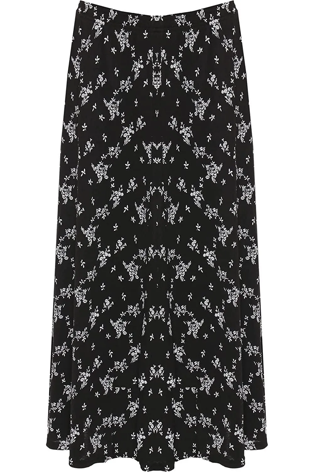 Leafy Print Midi Skirt
