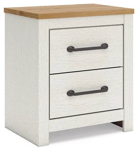 Linnocreek Full Panel Headboard with Mirrored Dresser and 2 Nightstands
