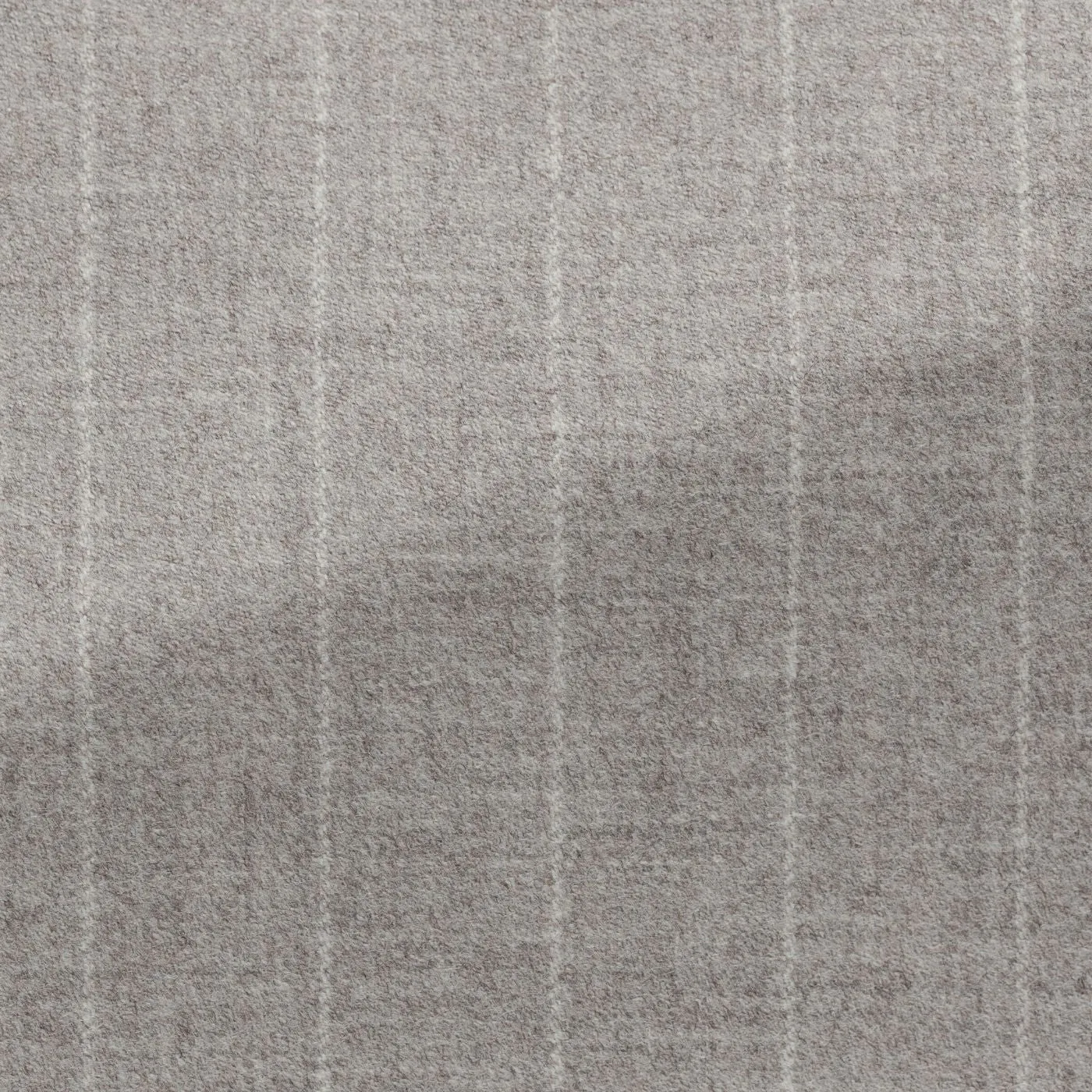 Loro Piana Favola Taupe Merino Wool & Cashmere with Chalk Stripe