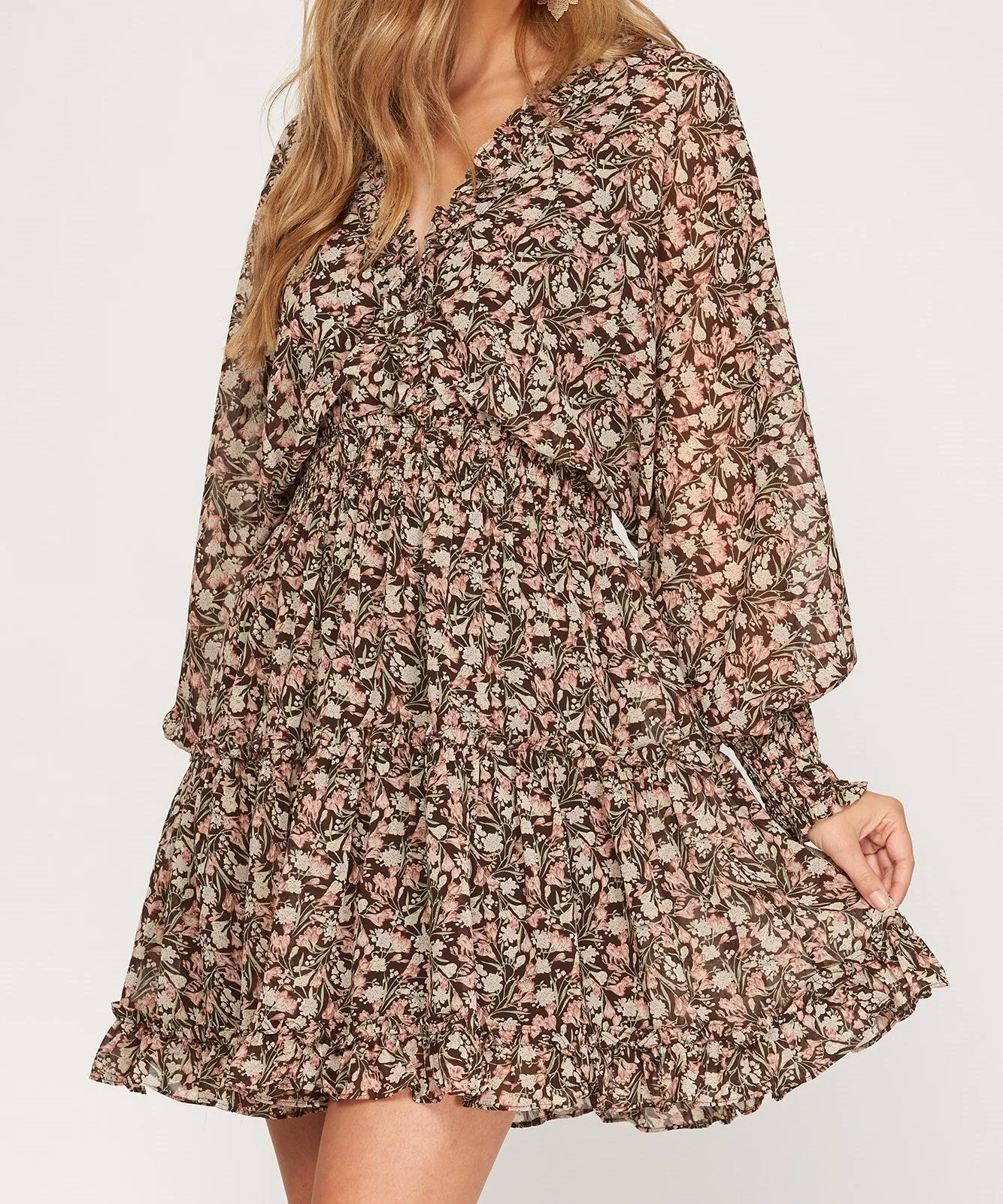 LUCIA DRESS - BROWN
