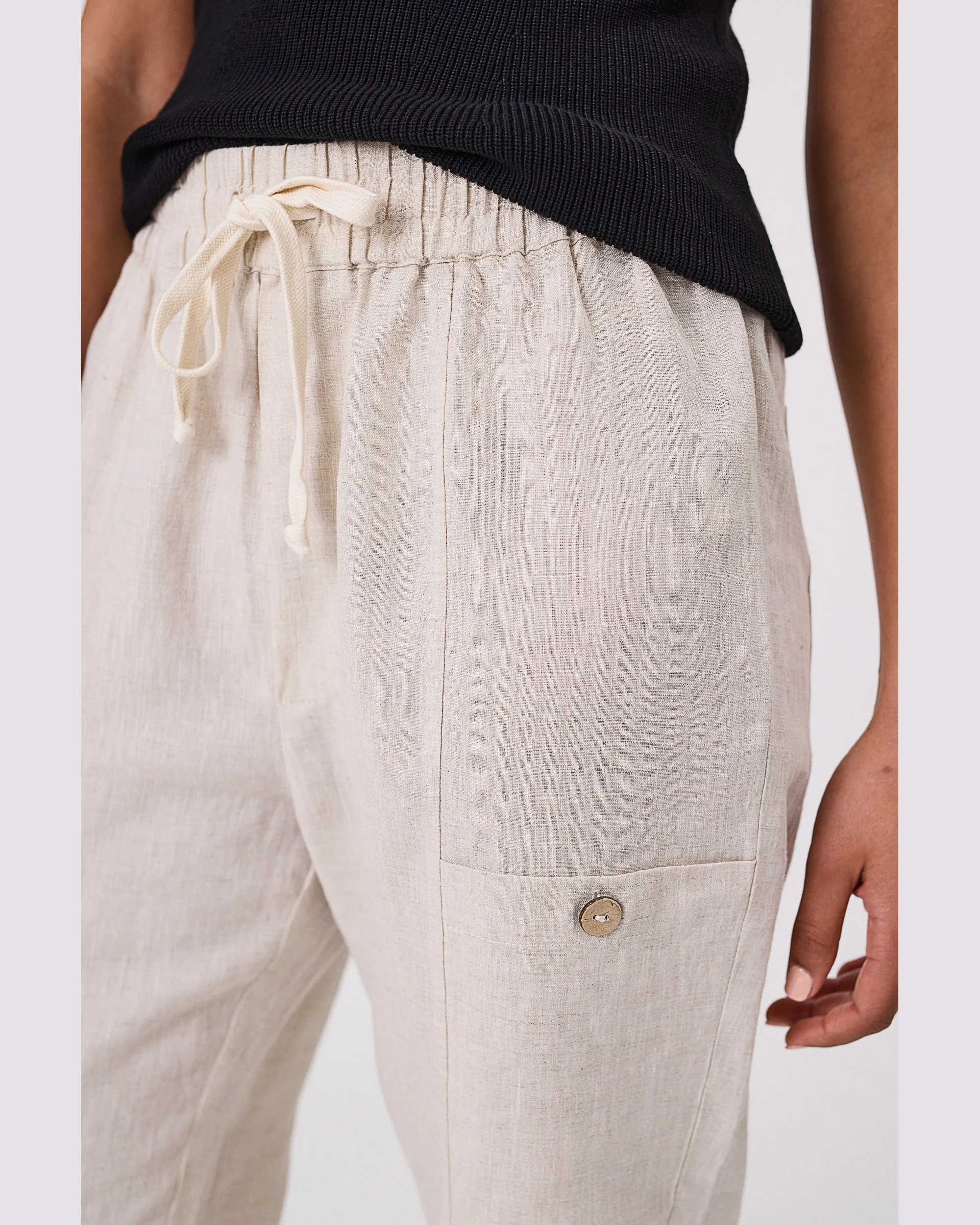Marlow Paradise Linen Pant - Natural