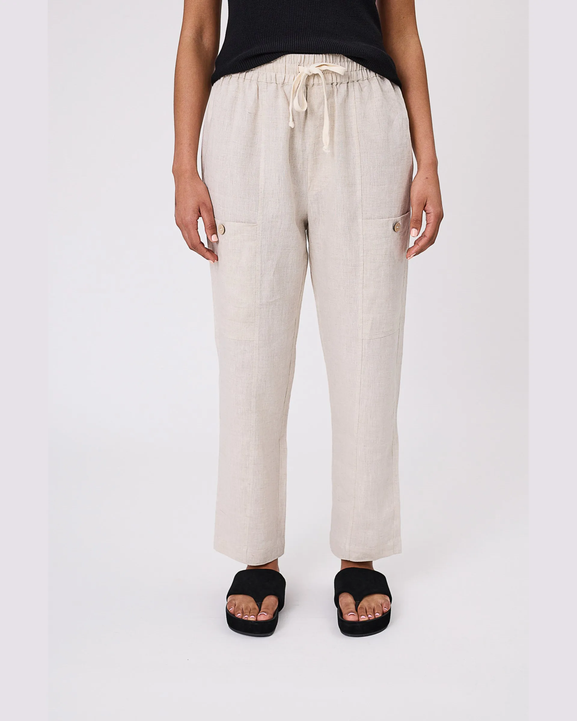 Marlow Paradise Linen Pant - Natural
