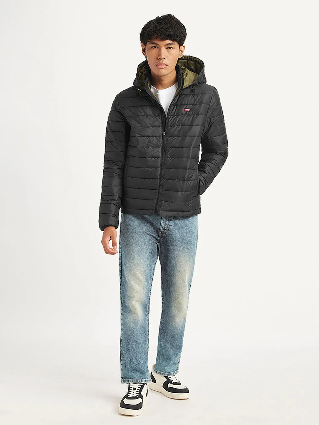 Men's Quilted Black Hooded Puffer Jacket