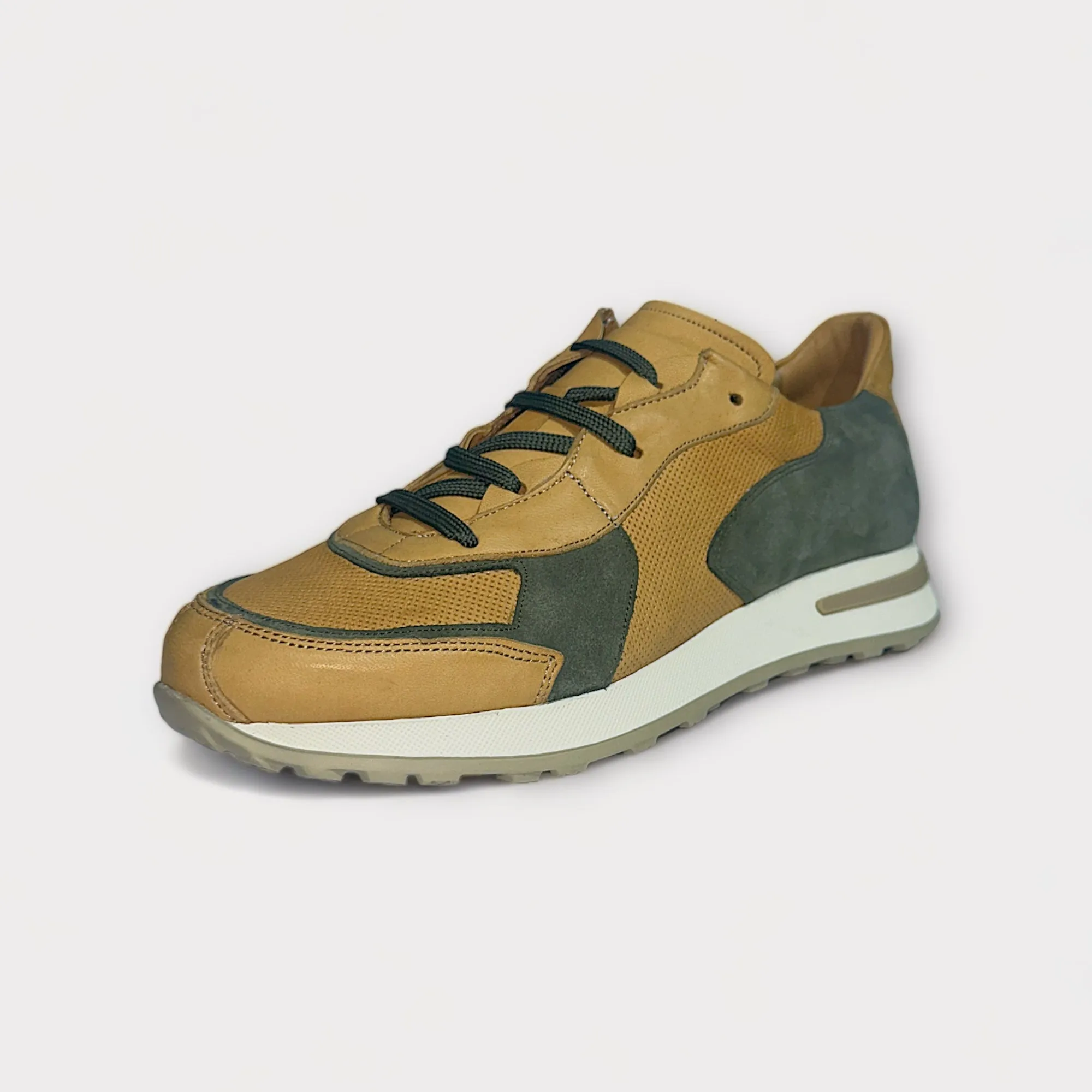MERAI 2Tone Tan & Green Sneakers