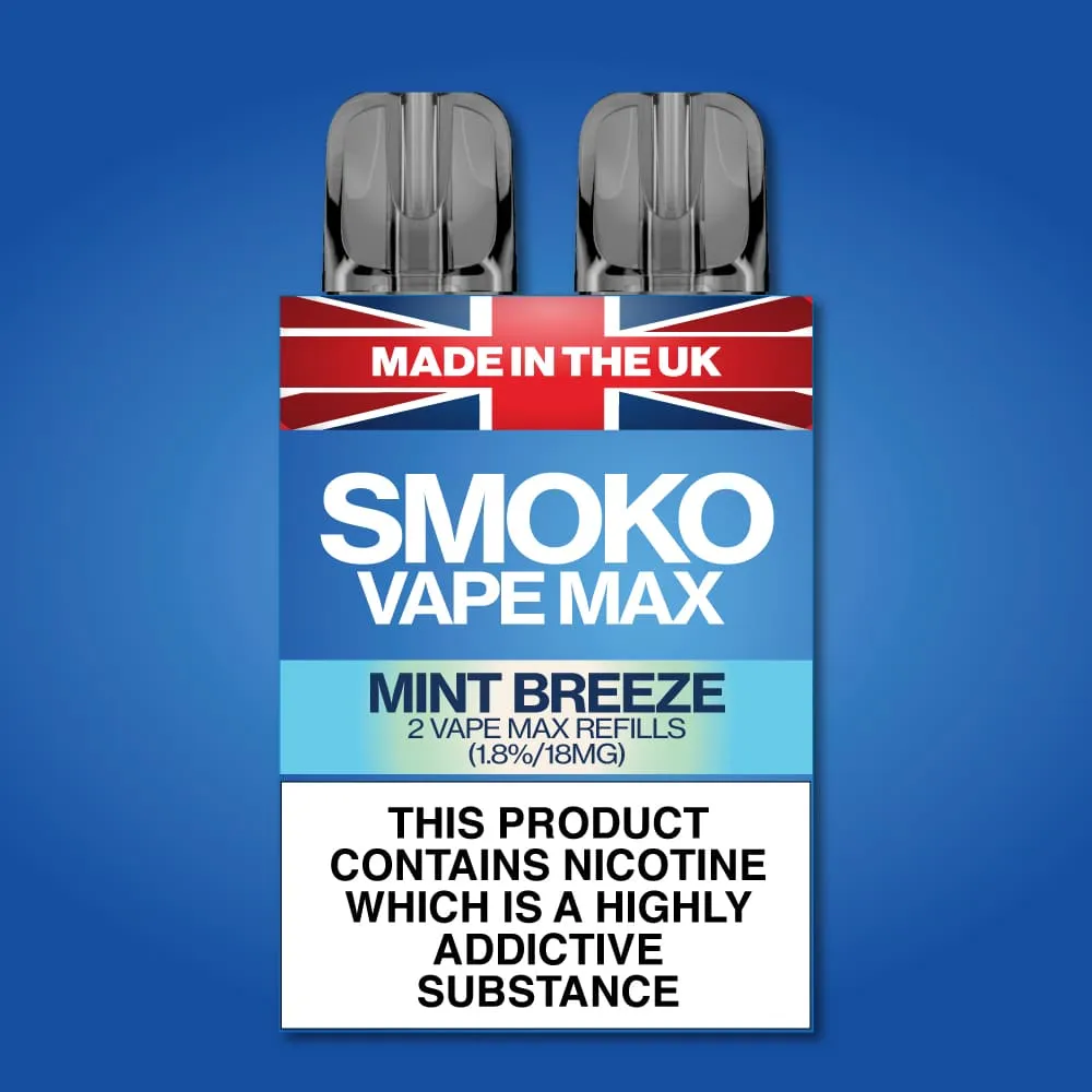 MINT BREEZE FLAVOUR VAPE MAX REFILLS