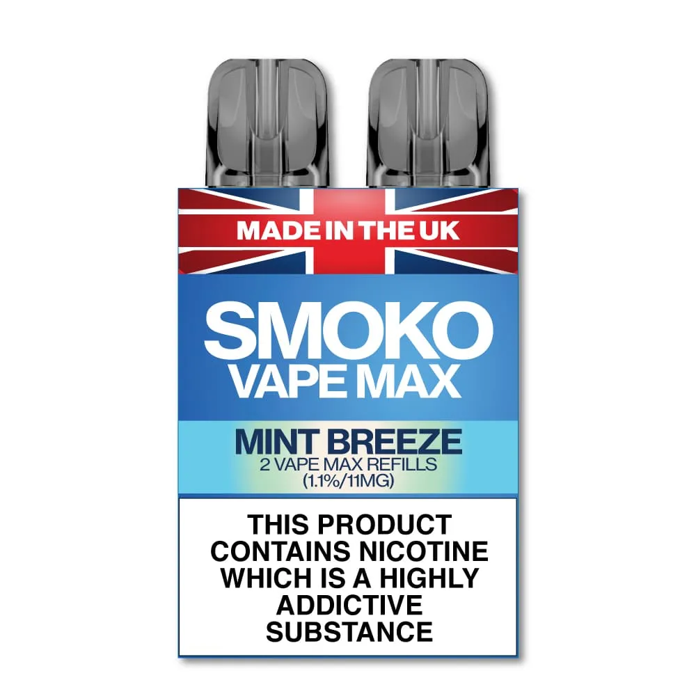 MINT BREEZE FLAVOUR VAPE MAX REFILLS