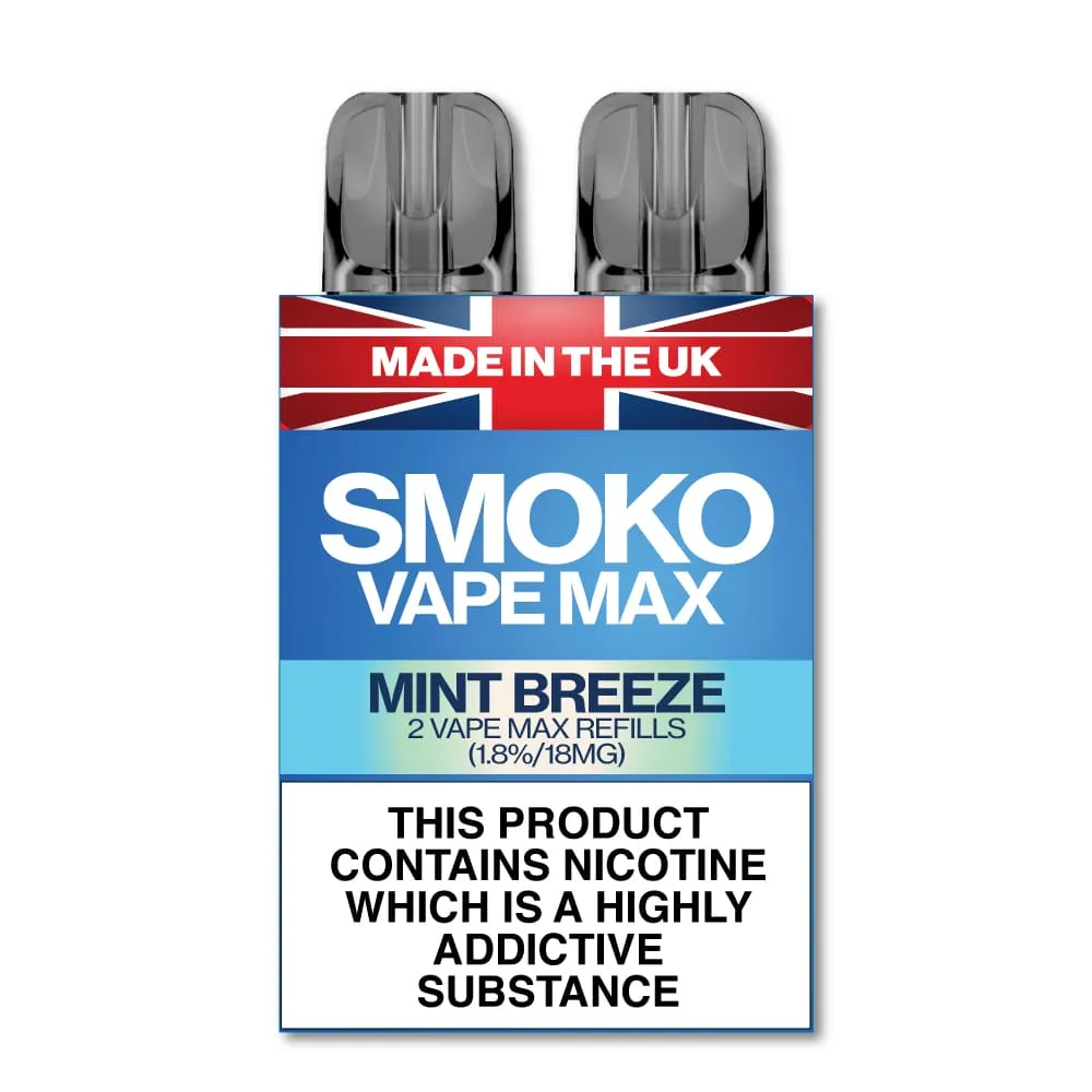 MINT BREEZE FLAVOUR VAPE MAX REFILLS