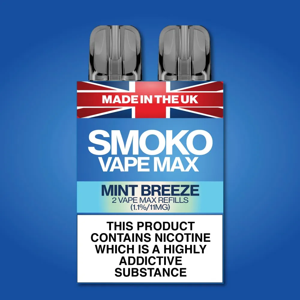 MINT BREEZE FLAVOUR VAPE MAX REFILLS