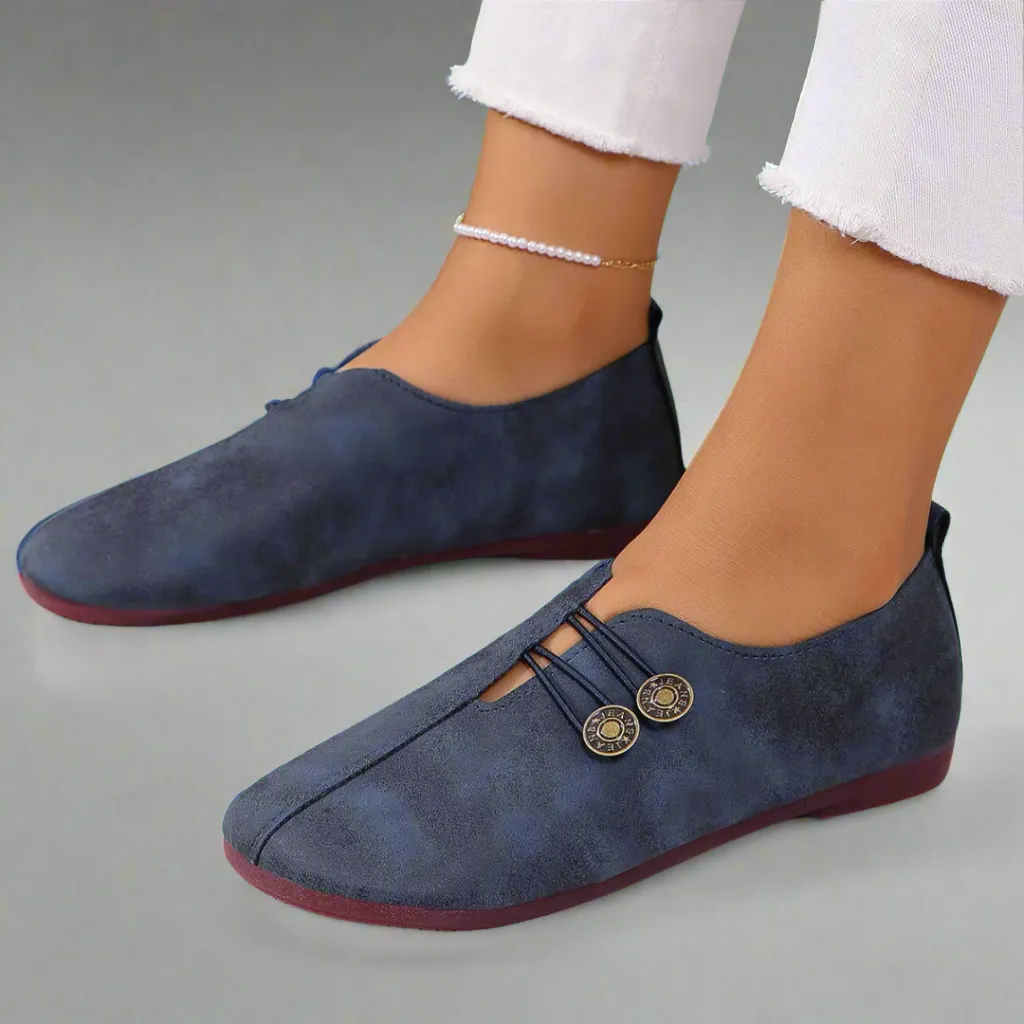 Mironna™ – Button Detail Casual Flats