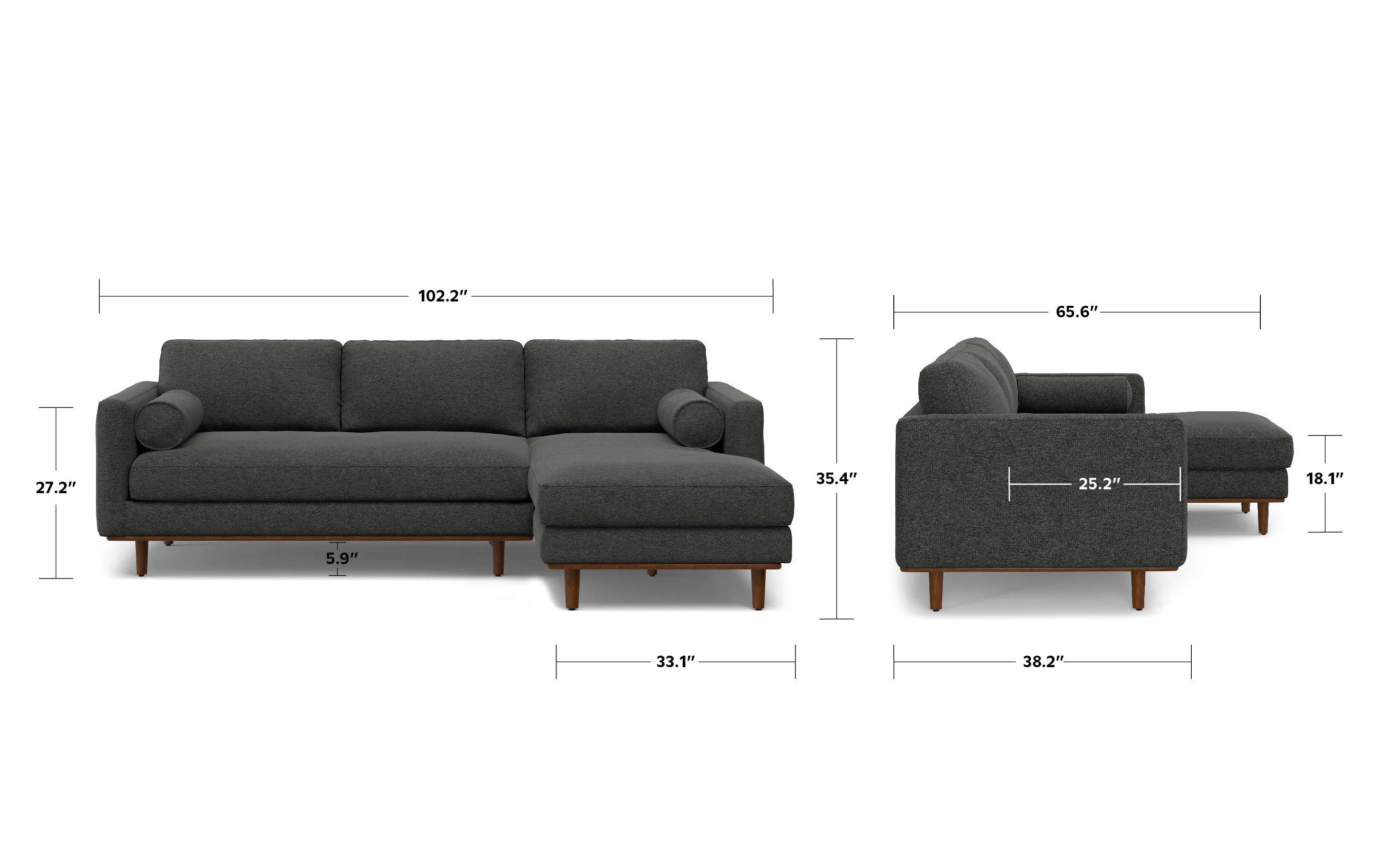 Morrison Sectional in Woven-Blend Fabric