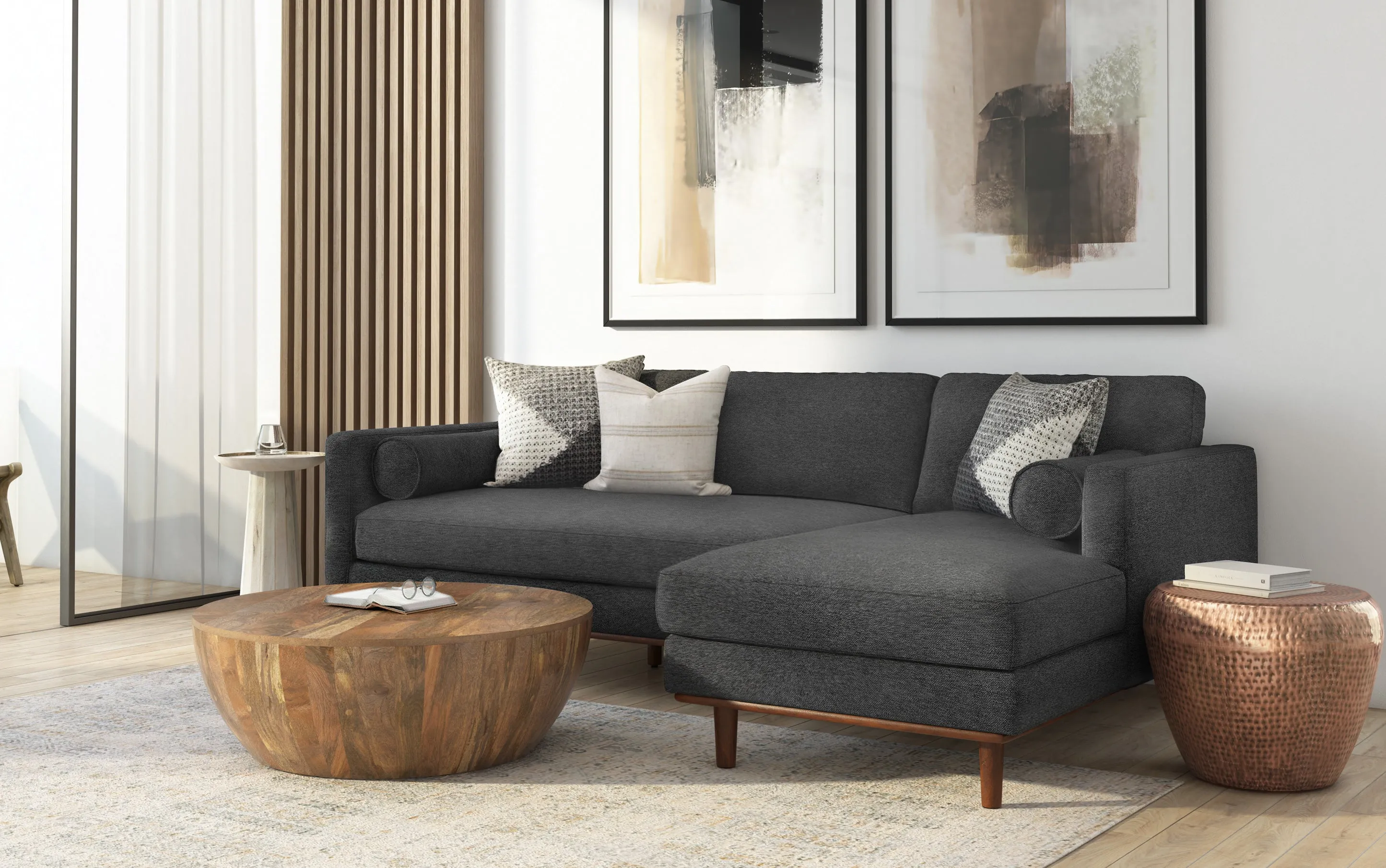Morrison Sectional in Woven-Blend Fabric
